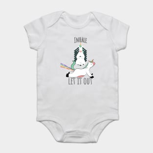 Rainbows and Unicorns funny Yoga design Baby Bodysuit